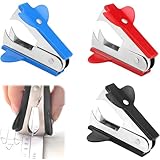 3 Stück Mini Heftklammerentferner,Entklammerer,Klammerentferner,Klammeraffe,Entklammerer Enthefter,Tacker Entferner,Für Bücher,Zeitungen,Verpackungspapier,Extra Breiter Fingergriff,Rot/Schwarz/Blau