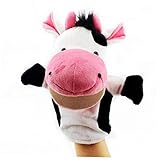  Los Animales De Peluche Marionetas De Mano Niñez Niños Lindos Juguetes Blandos De Vaca Forma Story Jugar a Las Muñecas Pretend