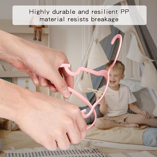 100 Pack Baby Plastic Hangers,12.83" Ultra-Thin,Non-Slip Hangers for Children. Ideal for Closets and Nurseries.Designed for Newborns and Children's Clothing,Including Trousers,Coat,Dresses.(Pink) by VIIBASE - Image 7