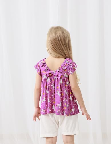 Image of Baby Girl Sleeveless T-Shirts Toddler Infant Girls Tank Top T-Shirt Viscose from Bamboo Summer Cool Tees 3Months-5T