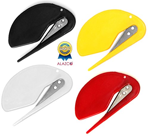 Alazco Value Pack 4Pc World's Most Efficient Letter Opener Envelope Slitter #TOP3