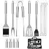 flintronic BBQ Grill Tool Set met geschenkdoos, 15 stuks premium roestvrijstalen BBQ-accessoires, BBQ gebruiksvoorwerpen…
