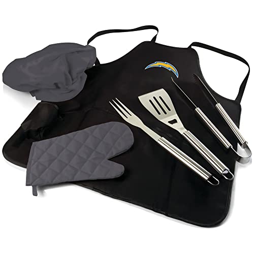 Image of Picnic TIME BBQ Apron Tote Pro Grill Set, (Black with Gray Accents)