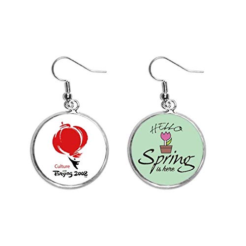 Pendientes de farol rojo chino ligeros que no dañan tus orejas