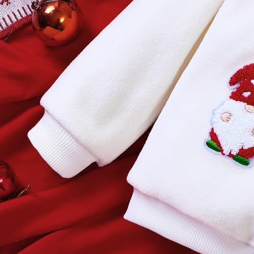 Moletom infantil de manga comprida com estampa de Papai Noel e gola redonda, Top, 18-24 Meses