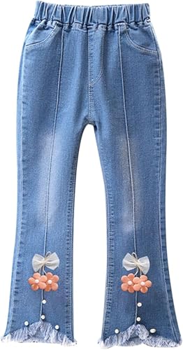 Jeans Mädchen Jeggings Jeans Leggings Skinny Fit Denim Hose mit elastischer Taille Mädchen-Jeanshosen Kleinkinder Hose Jeans Kinder (DE/NL/SE/PL, Numerisch, 128, 134, Regular, A)