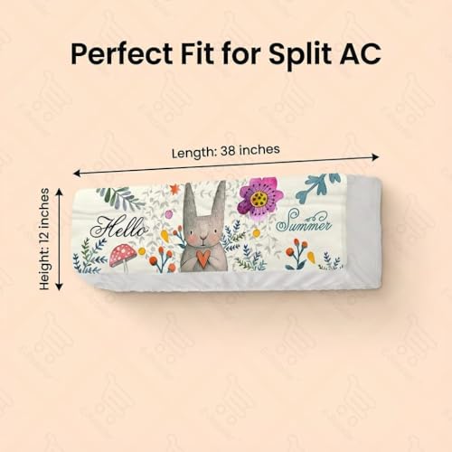 Image of Split AC Cover 1 ton, 1.5 ton to 2 Ton |Designer Digital Print Indoor AC Dust Cover | Stretchable Lycra Fabric | 38x12x9 Inch | Washable Polyester AC Indoor Unit Cover | Dust Dirt Resistant