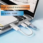 USB C à USB Adaptateur (6 pièces), type C Homme à USB Un adaptateur pour femme, type C USBA Homme, prise en charge USB3.1 6A 120W pour MacBook Pro, iPad Pro, Téléphones portables, PC (4 Noir, 2 Argent)