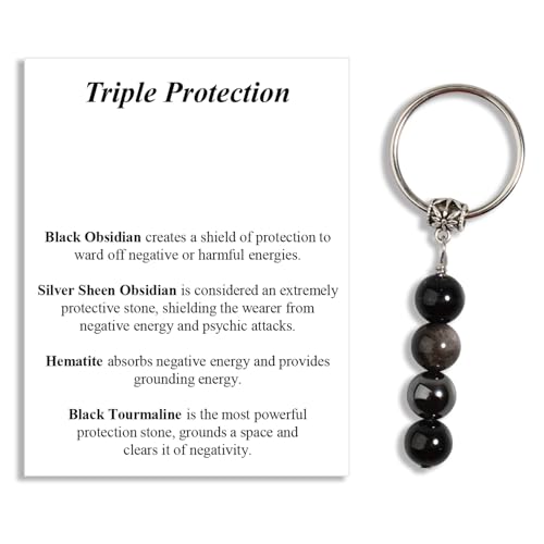 QqzsJewls Triple Protection Keychain for Women Men, Empathy Protection Gifts,