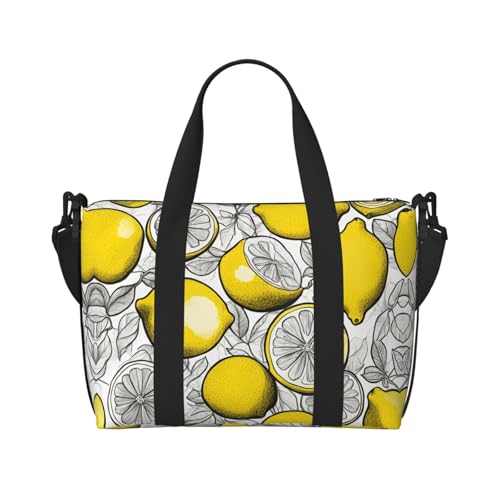 Lemon Fruit Pattern Print Travel Duffle Bags Weekender Overnight Bags For Business Family Trip