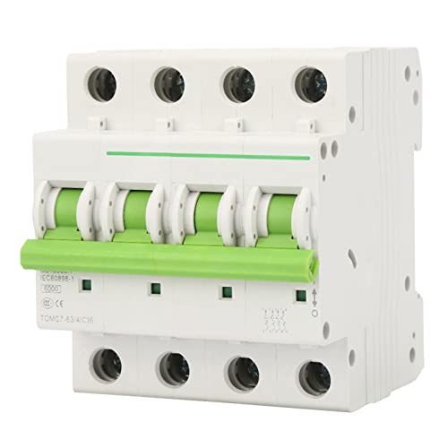 AC 380V/415V Leitungsschutzschalter 16A 4P Überlastschutz Luftschalter Sicherungsautomat für Wohnbeleuchtung Verteilerleitungen Solar PV Anlage