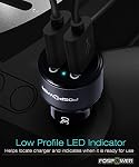 Fospower USB Chargeur de voiture 36W Charge rapide de Qualcomm 3.0 - UL Inscrit Mini Cigarette de recharge rapide à port double LED Adaptateur de Voiture Compatible avec iPhone iPad Airpods Samsung Galaxy Google Pixel Comprimé