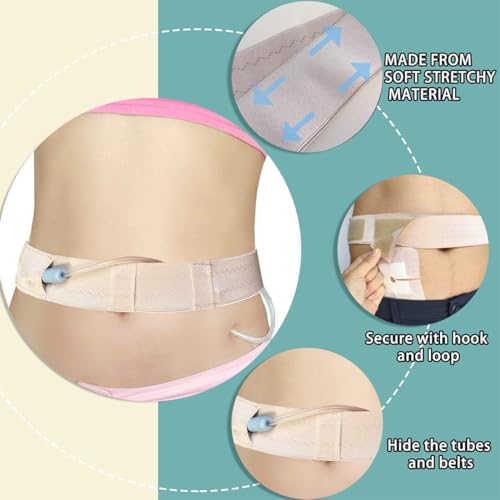 DIFLAX Peritoneale Dialyse-Gürtel, Bauchdialyse Gürtel, Atmungsaktiv, Verstellbar, Katheter Schutzgürtel, Katheter-Unterstützung, Abdominal Dialyse unisex(Nackt M)
