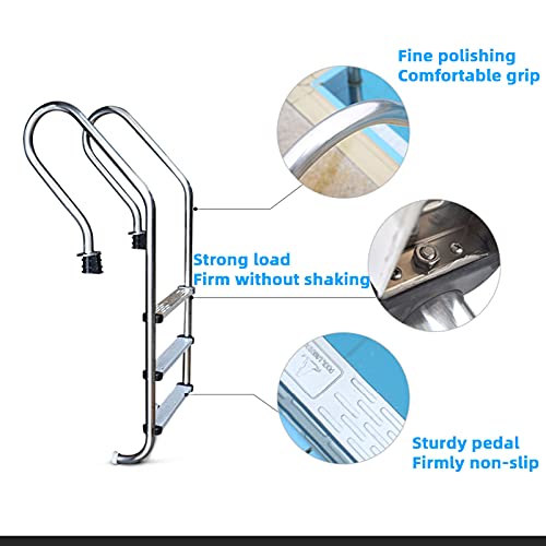 Escalera para piscina con 2 peldaños antideslizantes miniatura 4