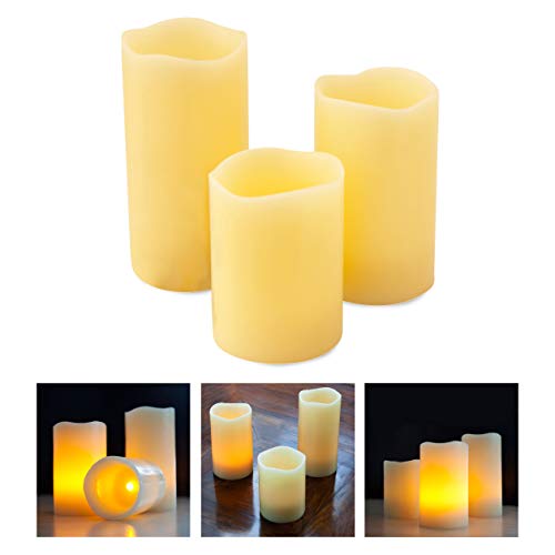 Moonori Mooncandles Minuteur 3 bougies LED en cire véritable sans flamme avec minuteur