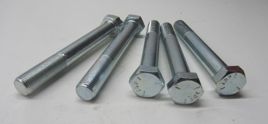 Grade 5 Zinc Steel Hex Bolts RH PT 5/8"-18 x 5.00 Length 5 pcs