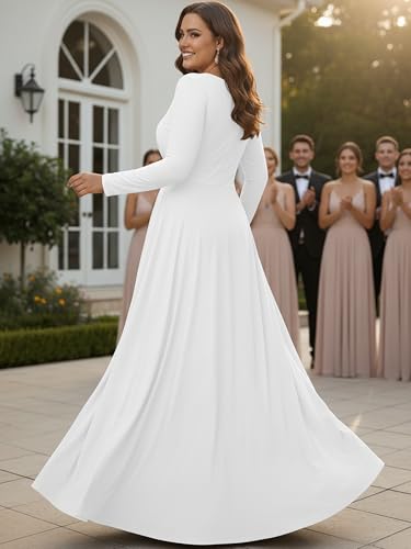 Image of KOH KOH Womens Long Sleeve Flowy Modest Elegant Evening Maxi Dress Gown