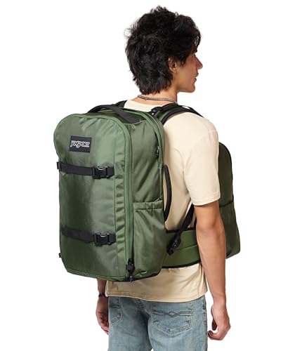 JanSport Venture Pack System – Travel Pack With Large Main Compartment, 4 Water Bottle Pockets, Adjustable Torso Length, Perimeter Wireframe Suspension, Tuck-Away Straps, Padded Hip Belt, Cargo Green4