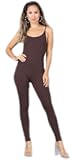 JJJ Women's Cotton Spaghetti Strapped Yoga Bodysuit Catsuit Jumpsuit Reg/Plus Size