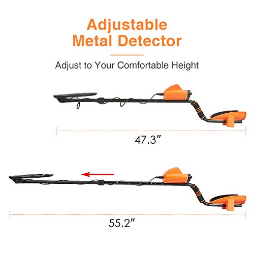 SUNPOW Professional Metal Detector for Adults, Adjustable Ground Balance, Disc & Notch & Pinpoint Modes, Upgraded DSP Chip, Multiple Audio Prompts