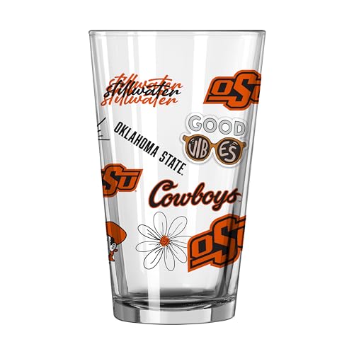 Image of Logo Brands NCAA 16 oz Pint Glass - Durable Glass With Bold Team Color- Chip-Resistant Rim Drinkware For Fans, Tailgates, Home Bars & Everyday Use
