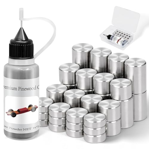 DerbyCraftPro Pinewood Car Weights and Graphite Powder Steel with Graphite