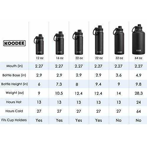 Image of koodee 18 oz Water Bottle 2 Pack Stainless Steel Vacuum Insulated Sports Water Bottle with Leakproof Spout Lid, BPA Free (Fuchsia Red-Teal)