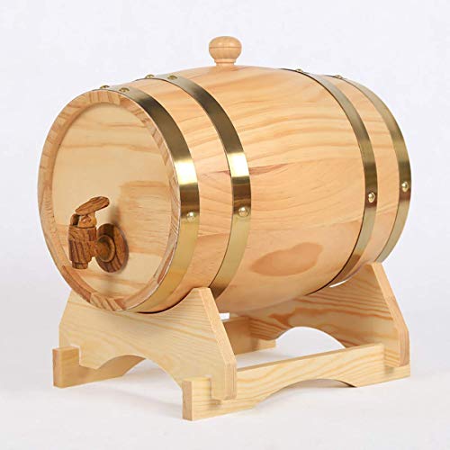 FLEAGE Barril de Madera para Vino, barricas de Roble Natural Hechas a Mano con Barril de Madera de Roble Blanco, para Almacenamiento de Cerveza, Whisky, Ron, Barril de oporto, 30 l (3 L)