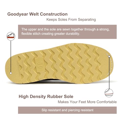 HandPoint Men's Stylish Classic 4" SureTrack Soft Toe Leather Slip Resistant Durable Breathable Oxford Work Boot 82994 Wide (Brown, Numeric_8.5)4