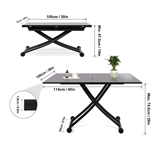 Arathorn Height Adjustable Dining Table, Expandable Top Coffeetable For Living Room, Dining Room, Multifunctional & Practical Gathering Table #TOP2
