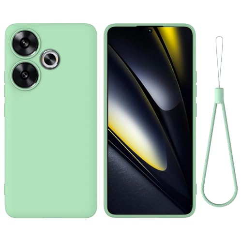 DHK RETAIL �P�[�X ���L�b�h�V���R�� �����h�~ �X�}�z�J�o�[ �n���h�X�g���b�v�t���AXiaomi Poco F6 / Redmi Turbo 3 5G �p - �O���[��