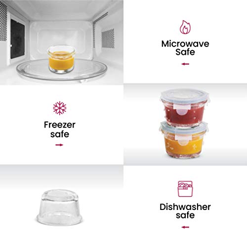Finedine Glass Meal Prep Containers With Lids - Set Of 6 Round 4 Oz Containers - Airtight, Leakproof, Microwave & Dishwasher Safe - Perfect For Snacks, Dips, And Meal Prep (Teal) #TOP4