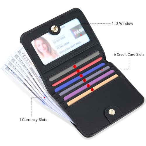 Image of Toughergun Mushroom Night RFID Small Wallet Women, Slim Thin Vegan Leather Bifold Wallet with Zipper Coin Pocket & ID Window, Cute Mini Credit Card Holder Gift for Women Ladies Teen Girls