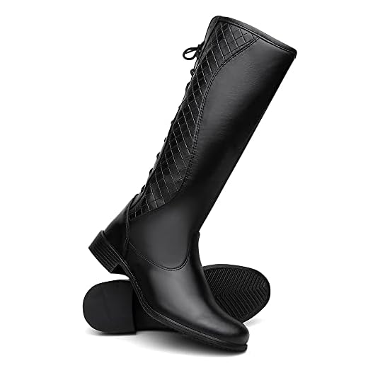 Bota Feminina Cano Longo Montaria Com Ajuste de Amarração - Preto/38