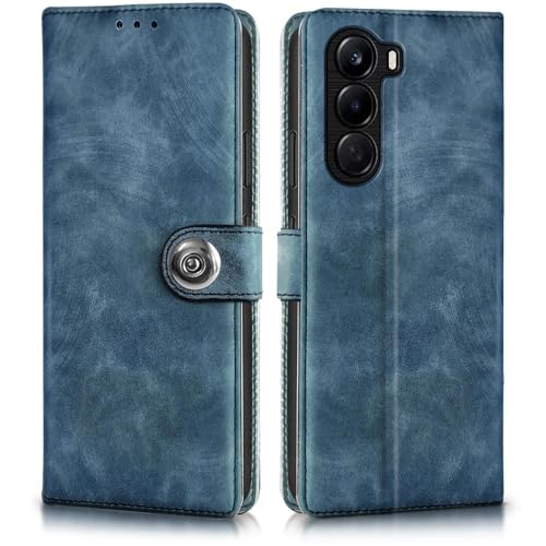 Image of WOW IMAGINE Shock Proof Flip Cover Back Case for 1+ OnePlus Nord CE 6 Lite 5G (Magnetic Button Flip Case | Wallet Pockets & Stand | Leather Finish | Aquamarine)