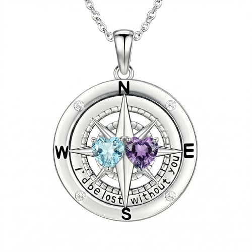 TOAKOT �R���p�X�l�b�N���X �����p I'd Be Lost Without You �_�u���n�[�g�a���΃y���_���g�l�b�N���X �R���p�X�W���G���[�M�t�g, Regular Size, ����, �L���[�r�b�N�W���R�j�A