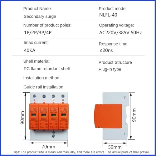 Protecteur de surtension AC SPD 4P 60KA pour tableau électrique de maison - 4