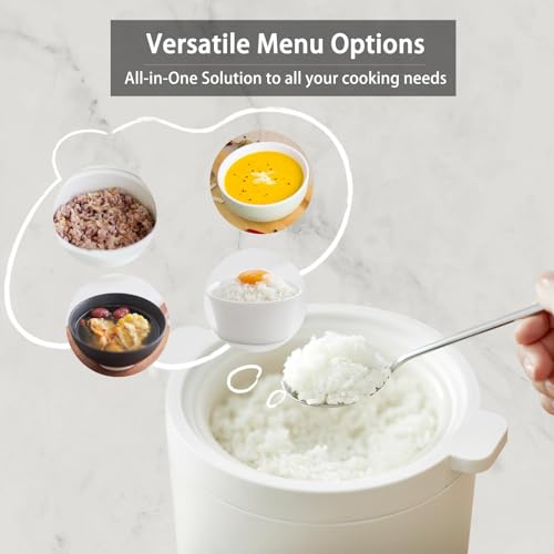 Mini Rice Cooker, Small Electric Cooker, with 4 Cooking Functions, 24 Hour Preset and Heat Preservation, Anti Scald Carry Handle - Image 2