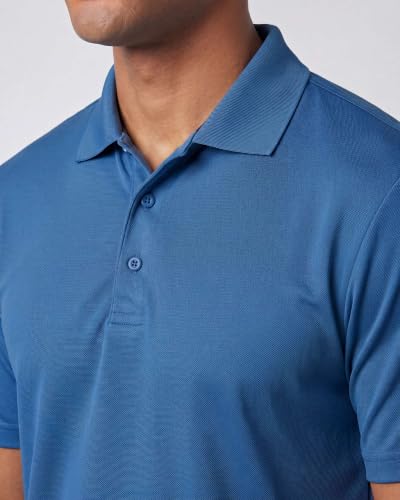 Image of 3 Pack:Mens Quick Dry Fit Polo Shirt Short Sleeve Golf Tennis Clothing Active Wear Athletic Performance Tech Sports Essentials Moisture Wicking Casual Dri-Fit T Shirts Set