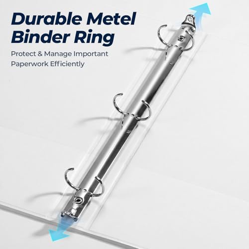 1 Inch 3 Ring Binders 24 Pack, Clear View Binder Bulk, White PVC-Free 3-Ring Binders for School, Office or Home, Fits 8.5 x 11 Inches Paper by SUQJOY - Image 3