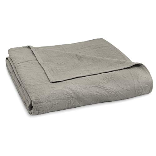 King Charles Modern Farmhouse Floral Matelasse Coverlet, 100% Cotton Breathable Bedding, King/CalKing, Gray