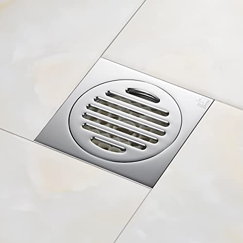 Submarine 4 Inch Square Shower Drain, Built-In Shower Drain Cover, Hair Filter Screen And Floor Drain Backflow Prevent, Quick Drainage, Prevent Odor, Suitable For Bathroom And Kitchen #TOP1