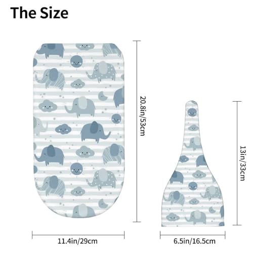 Image of Lcokin Cute Elephant Baby Stuff Swaddle Blanket Hat Set for Boys Girls, Newborn Receiving Blanket Shower Gift