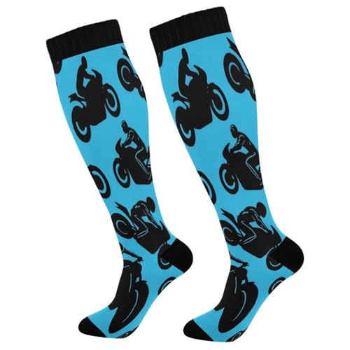 Slewiaeky Watercolor Car Motorcycle Vehicle Compression Sock for Women Men Knee High Socks for Nurses Running Hiking 1 Pair