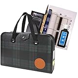 高級書道セット S-1 ハードケース(緑・チェック柄) 2本組文鎮 チェク柄 【学童向け】【書道専門店特選】