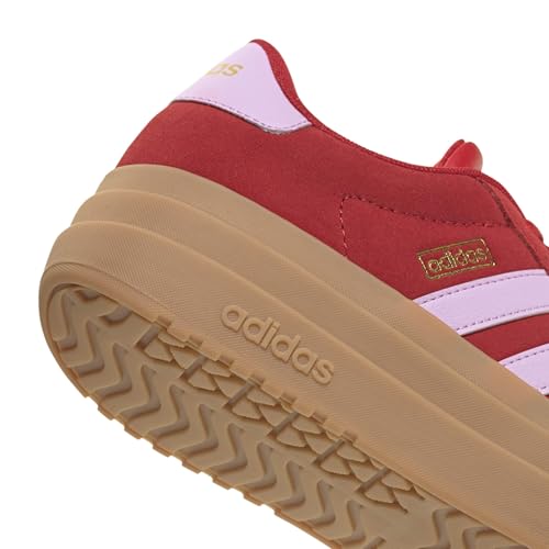 Image of adidas Womens Vl Court Bold Lace Up Sneakers Shoes Casual - Pink