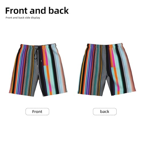 Irregular Vertical Lines Small Youth Beach Pants, Soft and Breathable, with Drawstring Waist, Suitable for Sports and Leisure. Black2