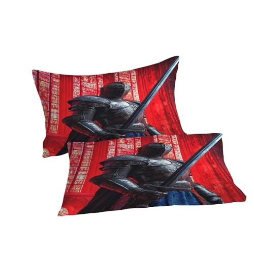 Housse de couette microfibre Chevalier Rouge pour lit king sans pli - 7