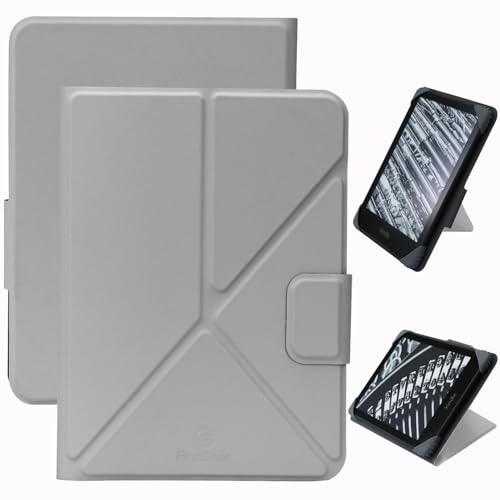 Funda Universal para 7'' Kindle Colorsoft Signature Edition 2024/7'' Paperwhite 2024/6.8'' Paperwhite 2021, Suave Cuero PU Cubierta de Folio   Gris