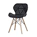 Chairs Dining Chair Padded Chrome Wooden Legs PU Soft Office Lounge Chair Ergonomic Durable Strong(Color: Black) Colour:Yellow (Color : Black)